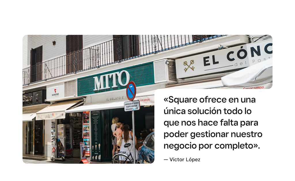 Quote component from Mito seller story page (small desktop screen size), with text in the lower right corner and a small border radius