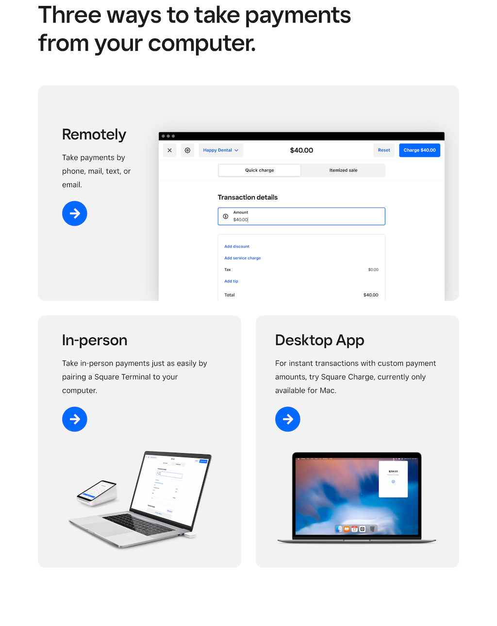 Virtual Terminal side-scrolling modal grid - desktop, small
